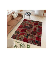Rovigo Home Dijital Baskı Yıkanabilir Kaymaz Taban Salon Halısı RVG0393 (Kırmızı)