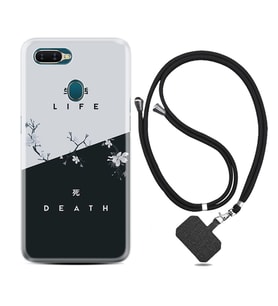 Oppo A5S A15 A16 A54 A55 A73 A74 Kılıf Boyun Askılı Silikon Life and Death 1339
