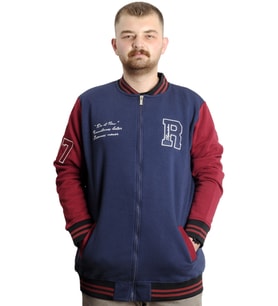 Mode XL Büyük Beden Erkek Kolej Mont Fermuarlı Ceket REPUTATION 23634 İndigo