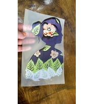 ÜTÜ İLE YAPIŞAN ÇİÇEKLİ KIZ ARMA TİŞÖRT KOT KUMAŞ BASKI 24X15 CM