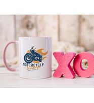 BK Gift Kişiye Özel Motorcu Temalı Pembe Kupa Bardak-15, Arkadaşa Hediye, Sevgiliye Hediye