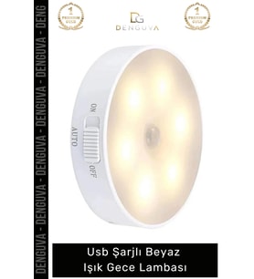 #SensörlüLamba Hareket Sensörlü Şarjlı LED Akıllı Otomatik Pratik Modern Usb Şarjlı Beyaz Işık Gece