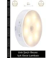 #SensörlüLamba Hareket Sensörlü Şarjlı LED Akıllı Otomatik Pratik Modern Usb Şarjlı Beyaz Işık Gece