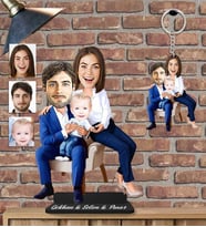 Kişiye Özel Aile Ahşap Biblo ve Anahtarlık 2 li set-25