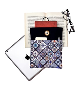 Kitap Kılıfı / Tablet Kılıfı / Ebook Kılıfı / Çok Amaçlı Kılıf  ( Çini , Lacivert )