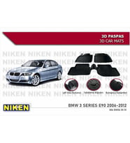 Bmw 3 Serisi E90 Havuzlu 3D Paspas Niken Siyah 2006-2012 Arası