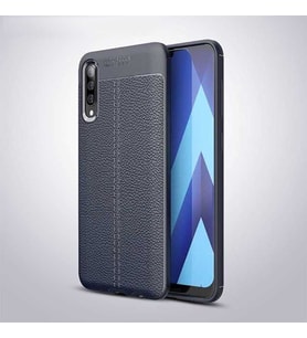 Samsung Galaxy A70 Kılıf Esnek Pu-Deri Leather-Pu Serisi Protected Case (Lacivert)