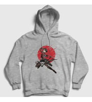 Presmono Unisex Gri Levi Anime Attack On Titan Kapüşonlu Sweatshirt 123842tt (Gri)