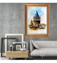 Altın Paspartulu Çerçeveli Tablo C463 (Gold)