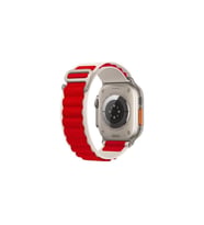 Cosmostech Akıllı Saat Watch için Uyumlu 42MM 44MM 45MM 49MM 1/2/3/4/5/6/se/7/8/ultra Çift Katman Kordon ve Kayışı Beyaz(Kırmızı)