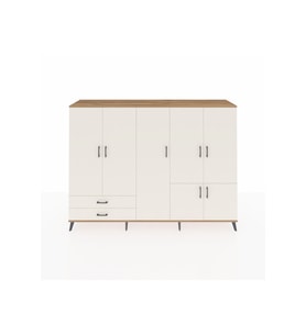 Hyperion Dolap 12 Raflı 2 Çekmeceli 7 Kapaklı 220x44x163 Çam-Aytaşı
