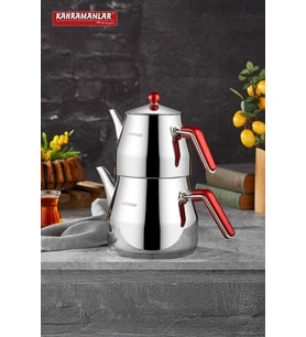 Paslanmaz Mini Çaydanlık Takımı, şık ve kullanışlı set