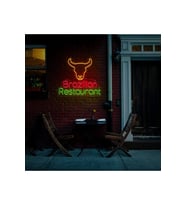 Brazilian Restaurant Yazılı ve Şekilli Neon Tabela