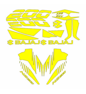 Bajaj Pulsar Ns200 Uyumlu Sarı Sticker Set