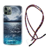 Apple iPhone 11 12 13 14 Pro Max Kılıf Boyun Asklı Rasta Silikon Great Moon 1301