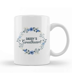 Cute Floral Daddy's Sweetheart Daughter Flowers Kupa Bardak Porselen
