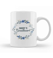 Cute Floral Daddy's Sweetheart Daughter Flowers Kupa Bardak Porselen