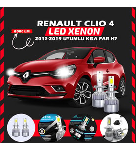Renault Clio 4 2012-2019 Kısa Far Uyumlu Şimşek Etkili Led Xenon Performance Series H7