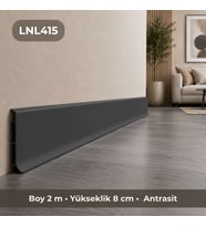 Linela Suya Dayanıklı Pvc Süpürgelik 8 cm - Antrasit - LNL415