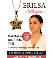 Sertifikalı Yıldız Model Dalmaçya Jasper Doğal Taş Kolye – Enerji Denge ve Koruma Taşı (Çok Renkli)