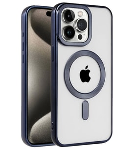 Newface Apple iPhone 15 Pro Max Kılıf Kronos Magsafe Kapak - Lacivert