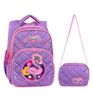 Waddell Lila Flamingo Desenli Kız Çocuk İlköğretim Okul Sırt Çantası Ve Beslenme Çantası
