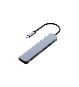 FRISBY FA-7684C TYPE-C - 7 IN1 USB-C+HDMI+SD/TF+USB3.0+PD+USB-C