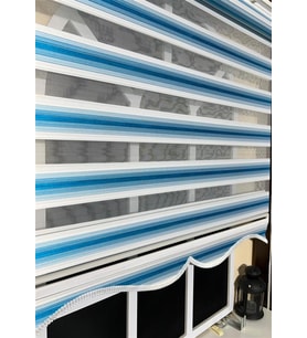 Zebra Stor Plise Renk Geçişli Turkuaz Mavi ST 051