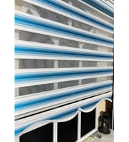 Zebra Stor Plise Renk Geçişli Turkuaz Mavi ST 051