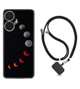 Realme C55 Kılıf Resimli Boyun Askılı İpli Desenli Silikon Series Mooons 1861
