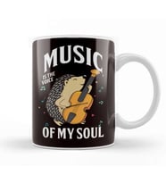 Music Voice Of Soul Cello Player Cellist Hedgehog Musician Kupa Bardak Porselen