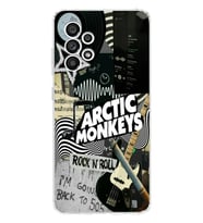 Samsung Galaxy A73 Uyumlu Arctic Monkeys Kolaj Desenli Şeffaf Telefon Kılıfı