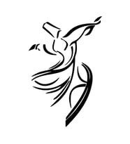 Mevlana Silüet Sticker17x17 Cm Siyah