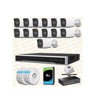 Provzen Hikvision 13 Kameralı 4MP IP Hibrit ColorVu Güvenlik Kamerası Mikrofonlu  Olay Anında bildirim