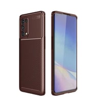 Oppo Reno 5 Pro 5G Kılıf Karbon Silikon Case (KAHVE)