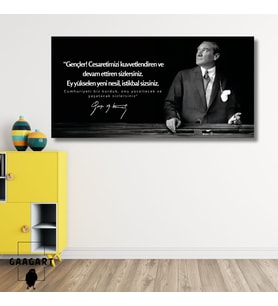 Panoramik Kanvas Makam Panosu Atatürk Sözleri Gençler Hakkında Sözü