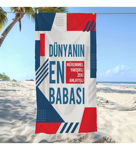 Ejoya Babalara Özel Fotoğraflı Plaj Ve Spor Havlusu 116575