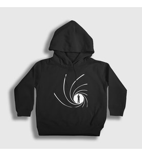 Presmono Unisex Çocuk Siyah Gun Barrel Film James Bond Kapüşonlu Sweatshirt 257712tt