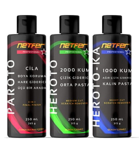 Netfer 3'lü Orta Kalın Pasta Cila Set - 3x250 mL