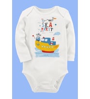 Organik Baskılı Pamuklu Unisex Bebek Body UZUNKOLE131