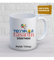 Kişiye Özel İsim Yazılabilir Tekneloji Tasarım Öğretmeni Kupa Bardak