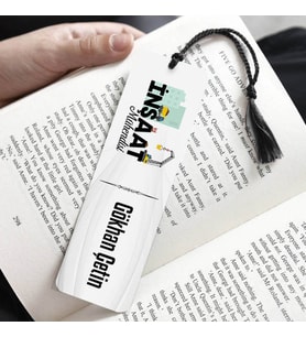 İsme Özel İnşaat Mühendisi Kitap Ayracı