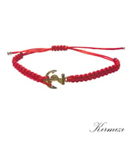 Handcraftedbyoz, Unisex, Paraşüt, Makrome El yapımı, Çapa Bileklik (Kırmızı)