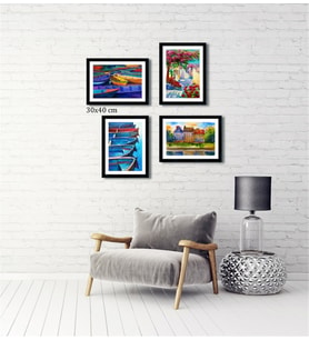 Çerçeveli Doku Efektli Tablo Seti 85x85 cm