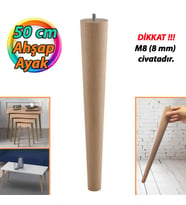 Ahşap Ayak 50 Cm Masa Zigon Sehpa TV Ünitesi Puf Tabure Ayağı Ayakları Konik M8 Civatalı