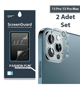 GOR İPhone 13 Pro 13 Pro Max 3D Tempered Cam Kamera Koruyucu 2Adet Set-(5775) - SSSSSS6043-1610