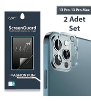 GOR İPhone 13 Pro 13 Pro Max 3D Tempered Cam Kamera Koruyucu 2Adet Set-(5775) - SSSSSS6043-1610
