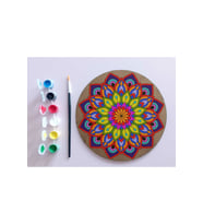 AHŞAP MANDALA 20x20 cm DAİRE MDF üzerine UV baskı modeller- DESENLİ1 Mandala Set Boyama