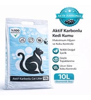 Premium Doğal İçerikli Aktif Karbonlu İnce Taneli 10L Kedi Kumu (%100 Doğal) Yüksek Topaklanma net (