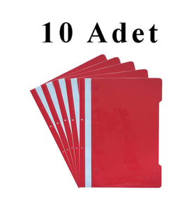 10 Adet A4 Kırmızı Telli Dosya 1 Paket Ekonomik Kaliteli Telli Dosya Ofis Büro Okul
